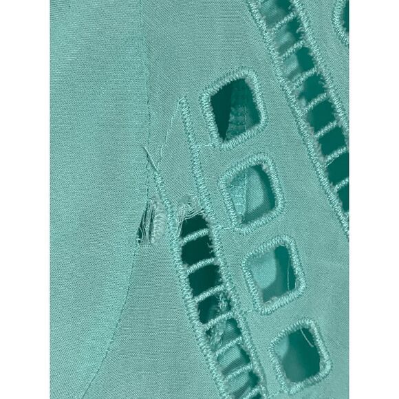 Solitaire Swim Women's Eyelet Swimming Cover Up Top Shirt Teal Green Size Medium - Picture 10 of 12